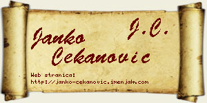 Janko Čekanović vizit kartica
